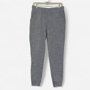 Women’s Heather Gray Jogger Drawstring Sweatpants with Pockets, Size Large